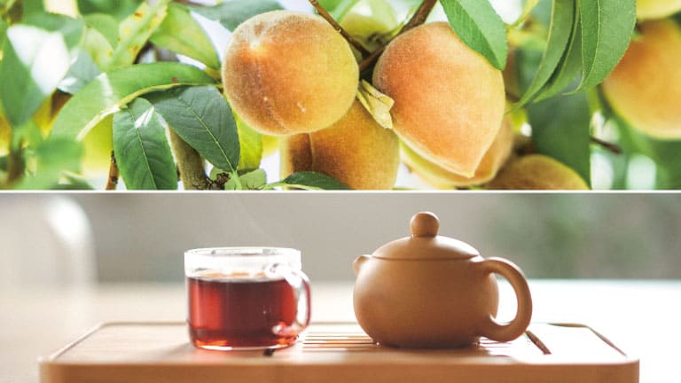 桃の木と中国茶