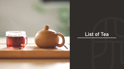 中国茶を題目としたお茶&紅茶を使うカクテルリストのタイトル