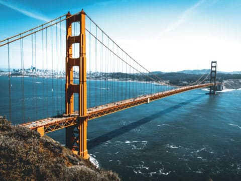 アメリカ西海岸サンフランシスコのゴールデンゲートブリッジ